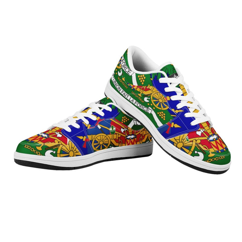 TMMG HAITI Haitian Flag Low Top Leather Sneakers