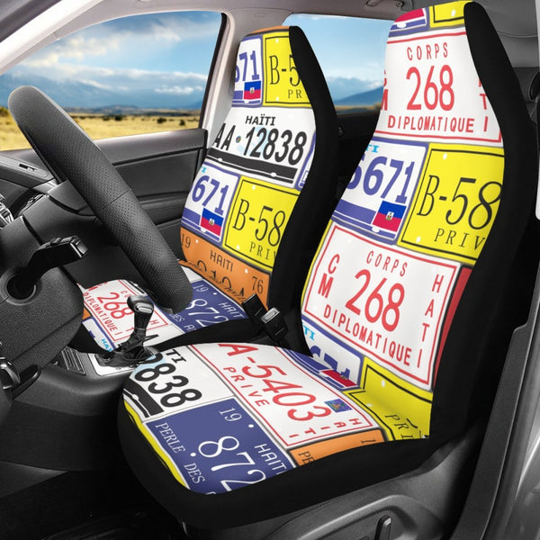 TMMG Haiti License Plates Car Seat Cover Set
