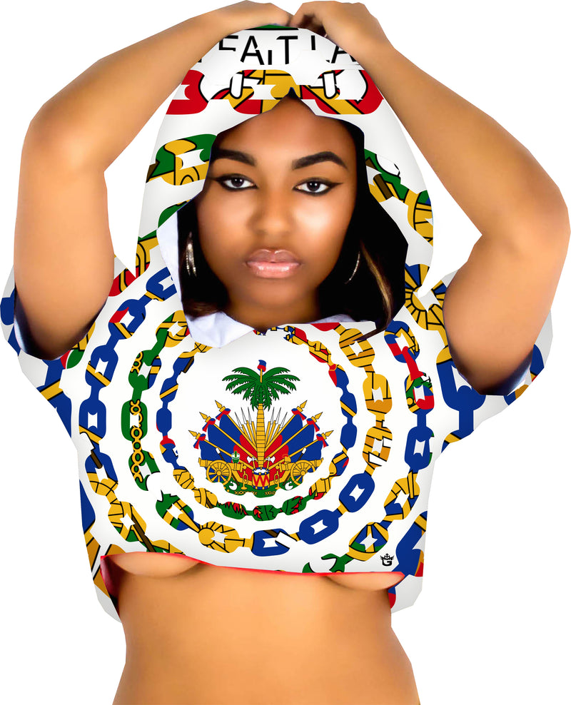 TMMG HAITI URBAN LINK CROP TOP HOODIE