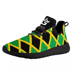 TMMG Jamaican Flag Print Mesh-Knit Fabric Sneaker