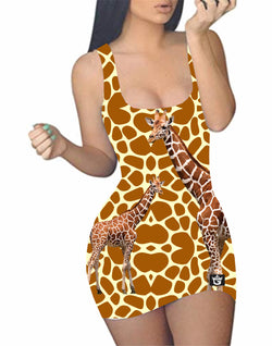 TMMG LUXURY SAFARI GIRAFFE BODYCON DRESS