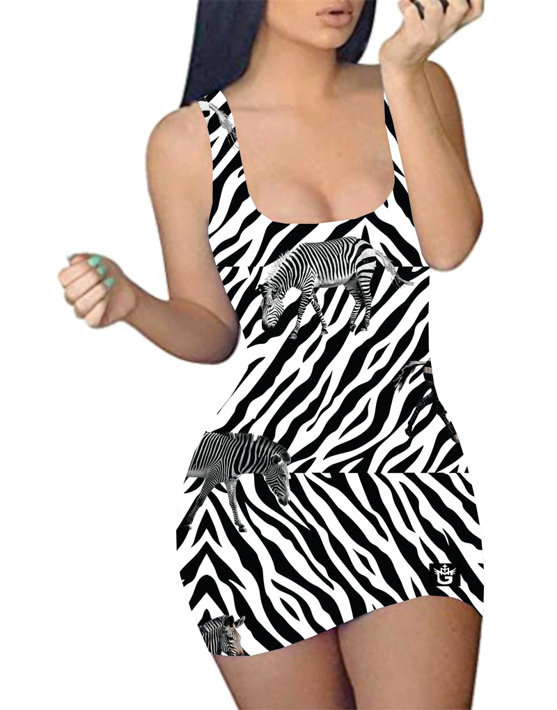 TMMG LUXURY SAFARI ZEBRA BODYCON DRESS