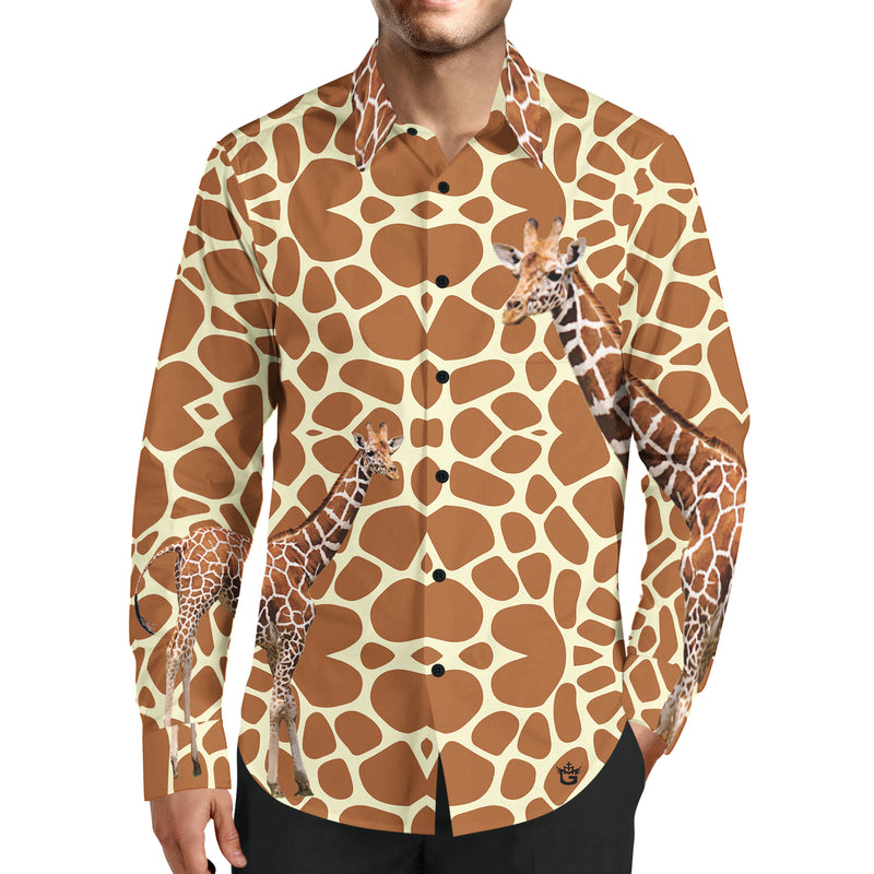 giraffe dress shirt Lifted Research Group Men's Tribal Giraffe Print Shirt. Small
