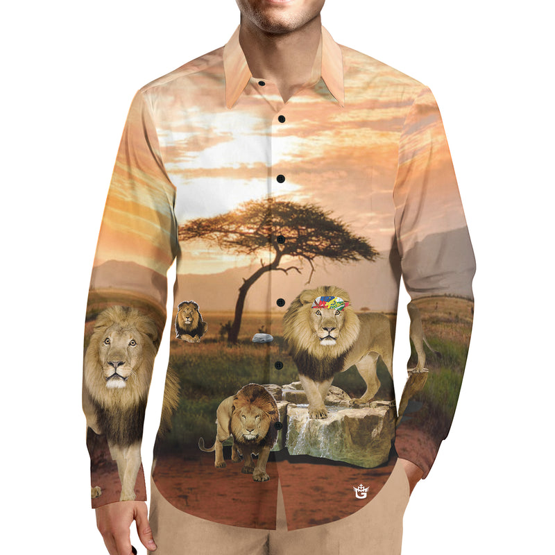 TMMG LUXURY SAFARI LION DRESS SHIRT