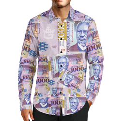 MEN'S LUXURY FASHION TMMG HAITIAN MONEY 1000 GOURDES DRESS SHIRT