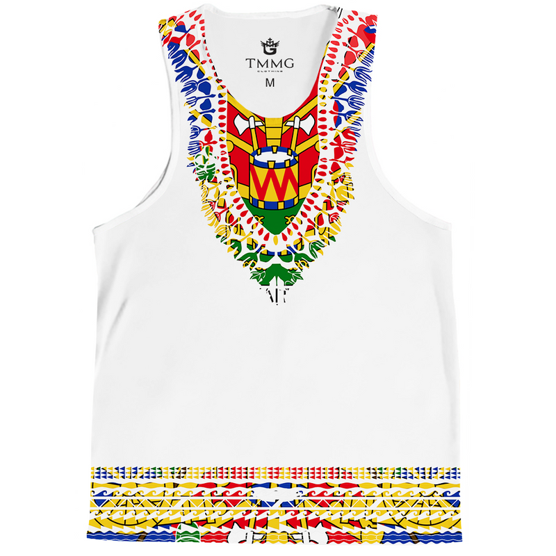 TMMG BLACK HAITIAN FLAG DASHIKI TANK TOP