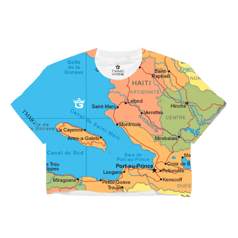 TMMG HAITI MAP CROP TOP T-SHRT