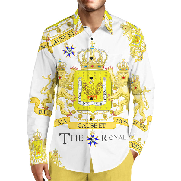 WHITE TMMG LUXURY ROYAL KINGDOM OF HAITI  DRESS SHIRT